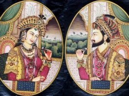 Emperor Shah Jahan and Mumtaz Mahal Painting