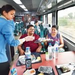 Gatimaan Express Train serving food in train