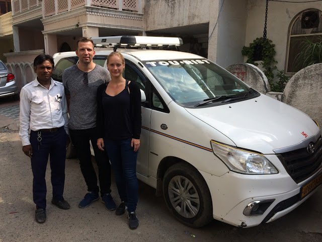 Taj Mahal Taxi Driver with tourist