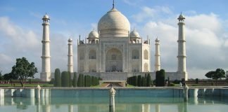 Taj Mahal from water tank