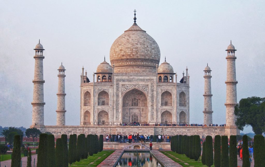 taj mahal sunset