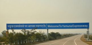 taj mahal to delhi distance via yamuna expressway