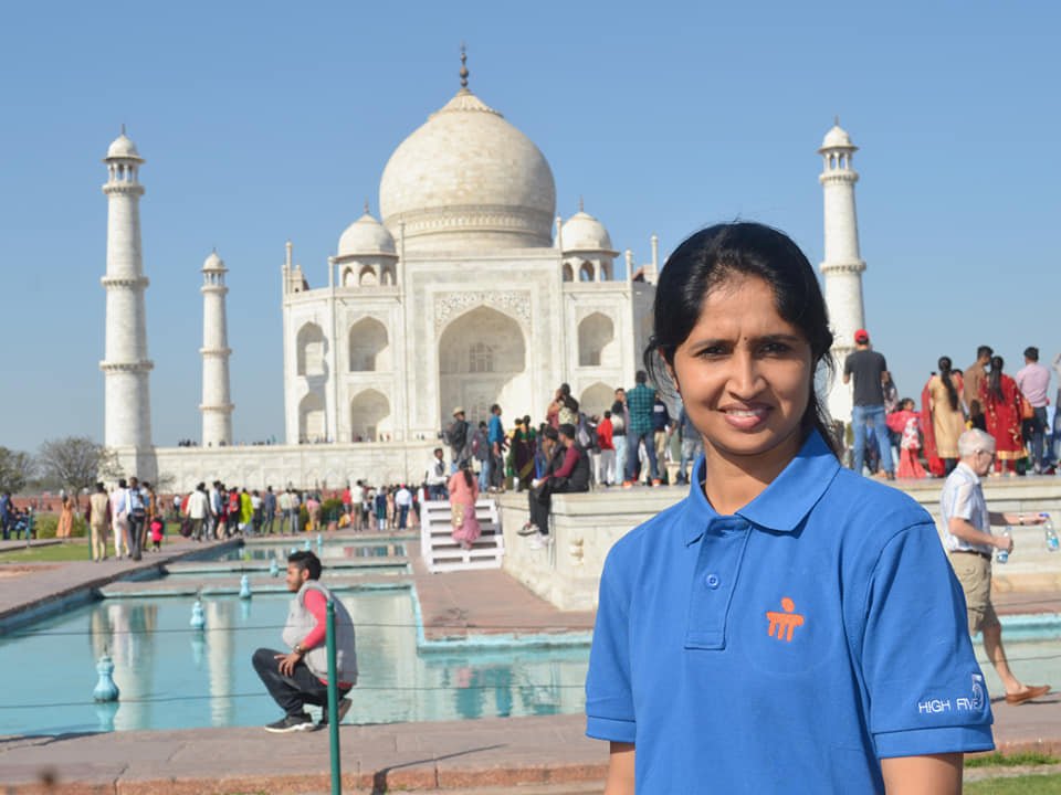 Solo Indian Tourist in front of Taj Mahal