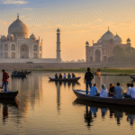Experience Taj Mahal Beauty View from Yamuna River picture with tourist