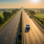 Private car journey covering the Delhi to Agra cab distance